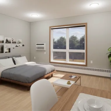 University Village Renovation Studio Bedroom