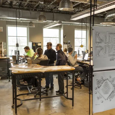 Students working in SoDAA design studio.