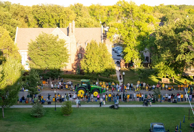 Drone view of 2024 NDSU Homecoming parade