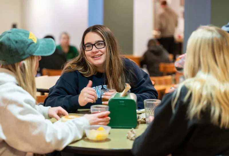 Students dining at NDSU