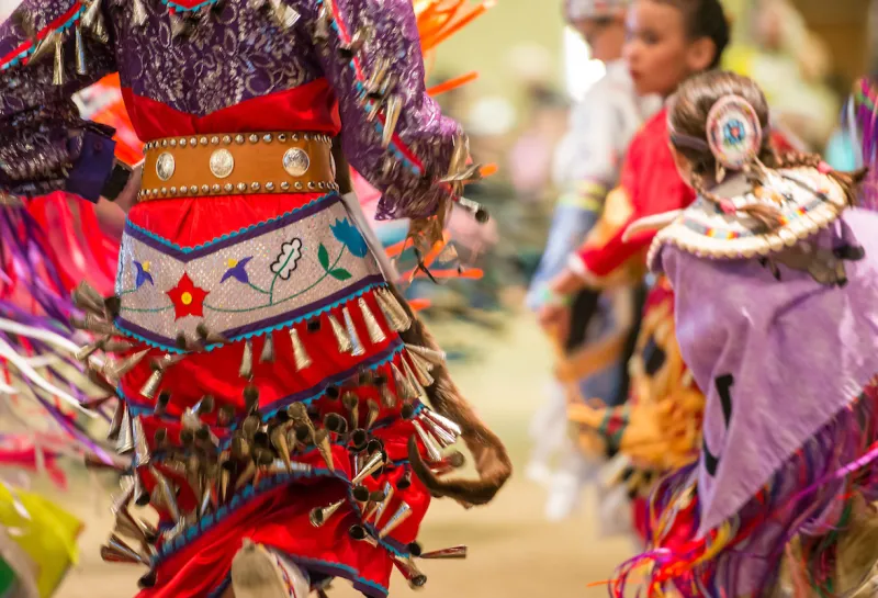 Native American dancers at pow wow