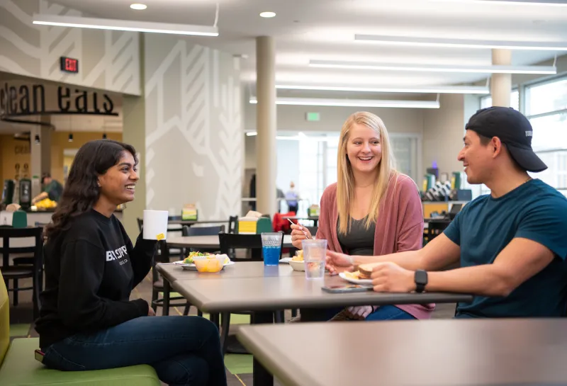 students enjoying a meal at an NDSU Dining Center