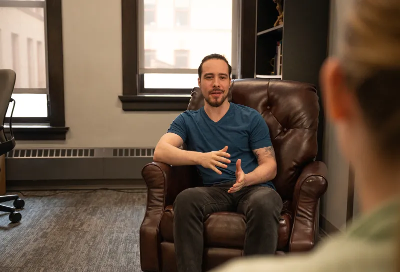 students role playing a counseling session