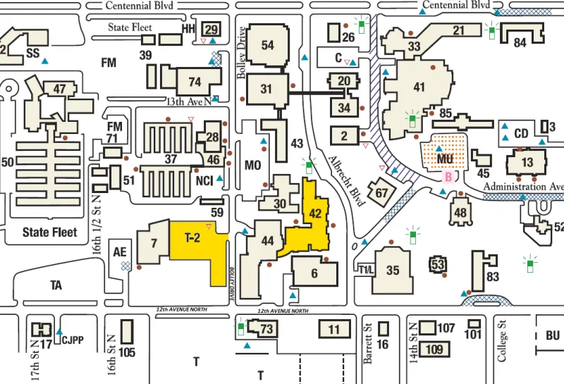 Campus parking map