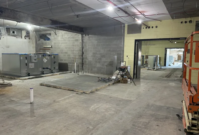 Offerdahl Hall construction interior from November 2025 