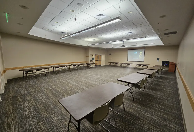 Hidatsa Room with display tables arrangement