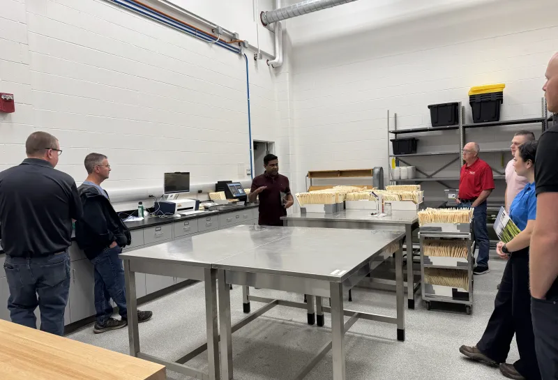 Bay state team in our grain processing room