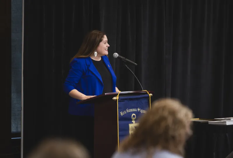 Dean Birkeland Speaking at Beta Gama Sigma