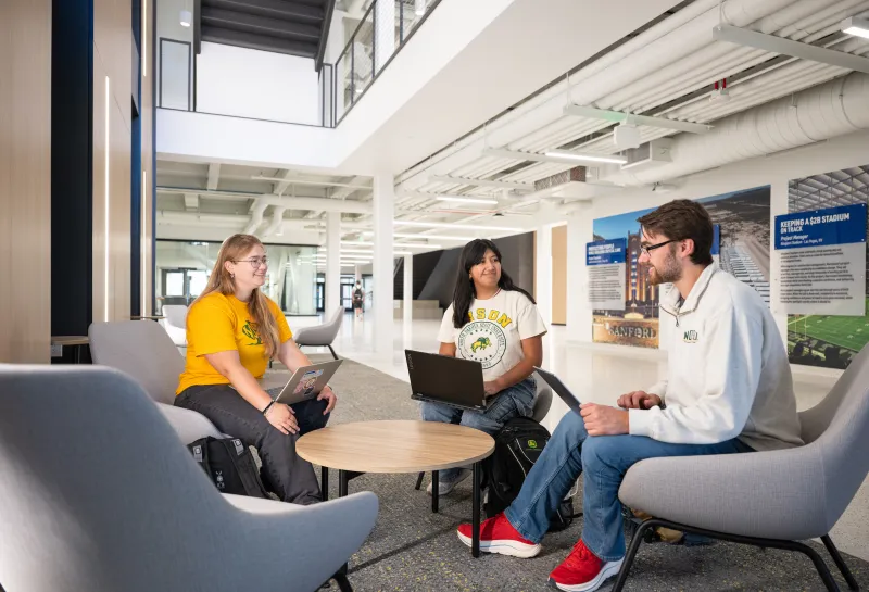 students studying in offerdahl hall