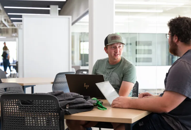 students studying in mortenson commons