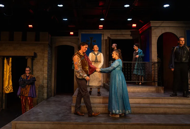 Two students performing as Romeo and Juliet