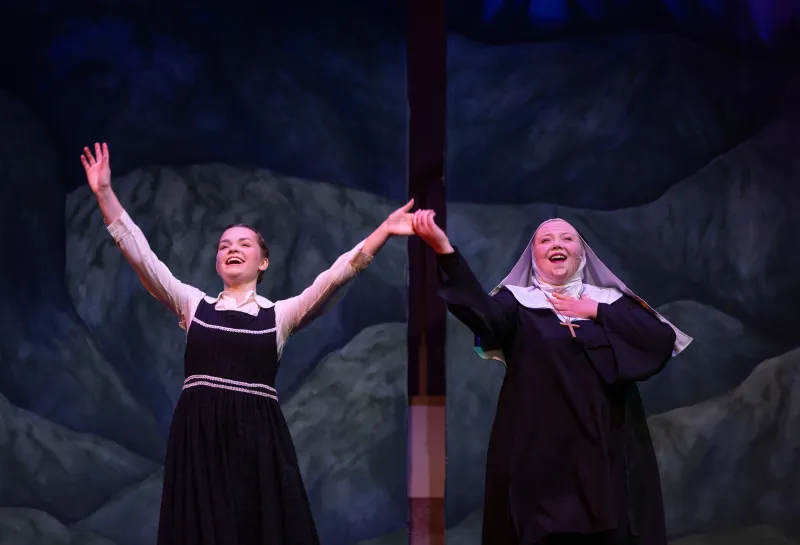 Two female students performing in NDSU's "The Sound of Music"