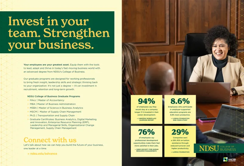 College of Business graduate programs ad design