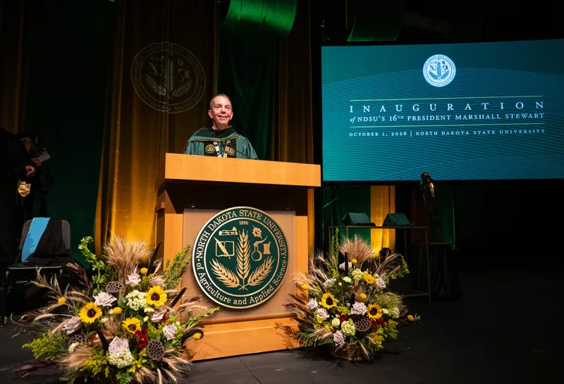 President Stewart give his first State of the University address