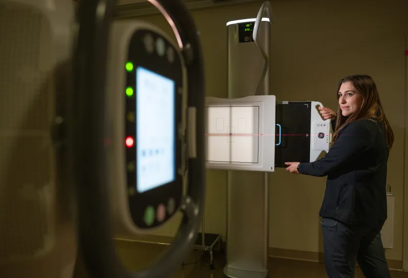 Image of student helping with xray