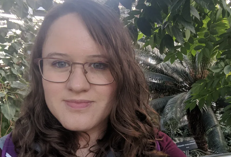 Haley looking confidently at camera.