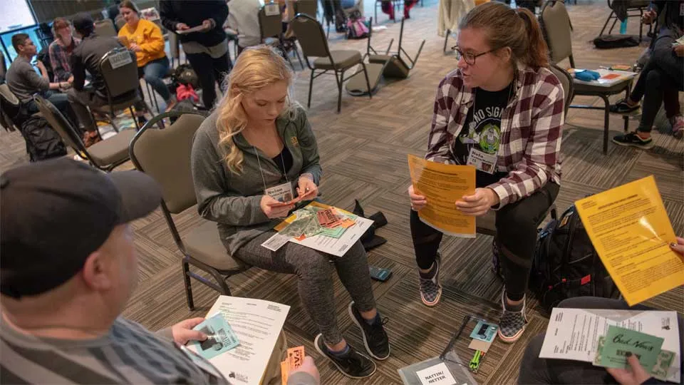 students role-playing in a poverty simulation
