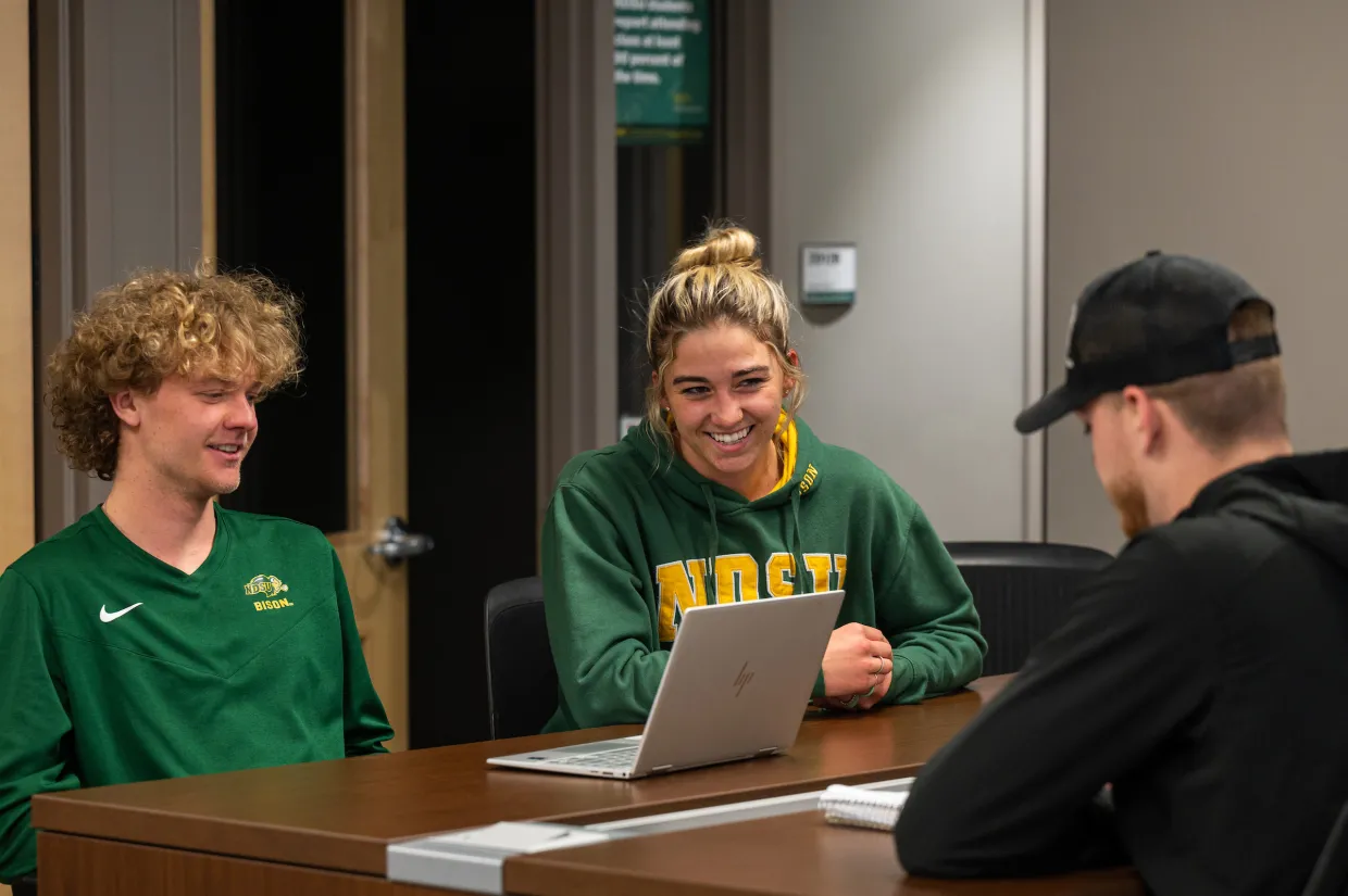 Student Athletes at a study table together