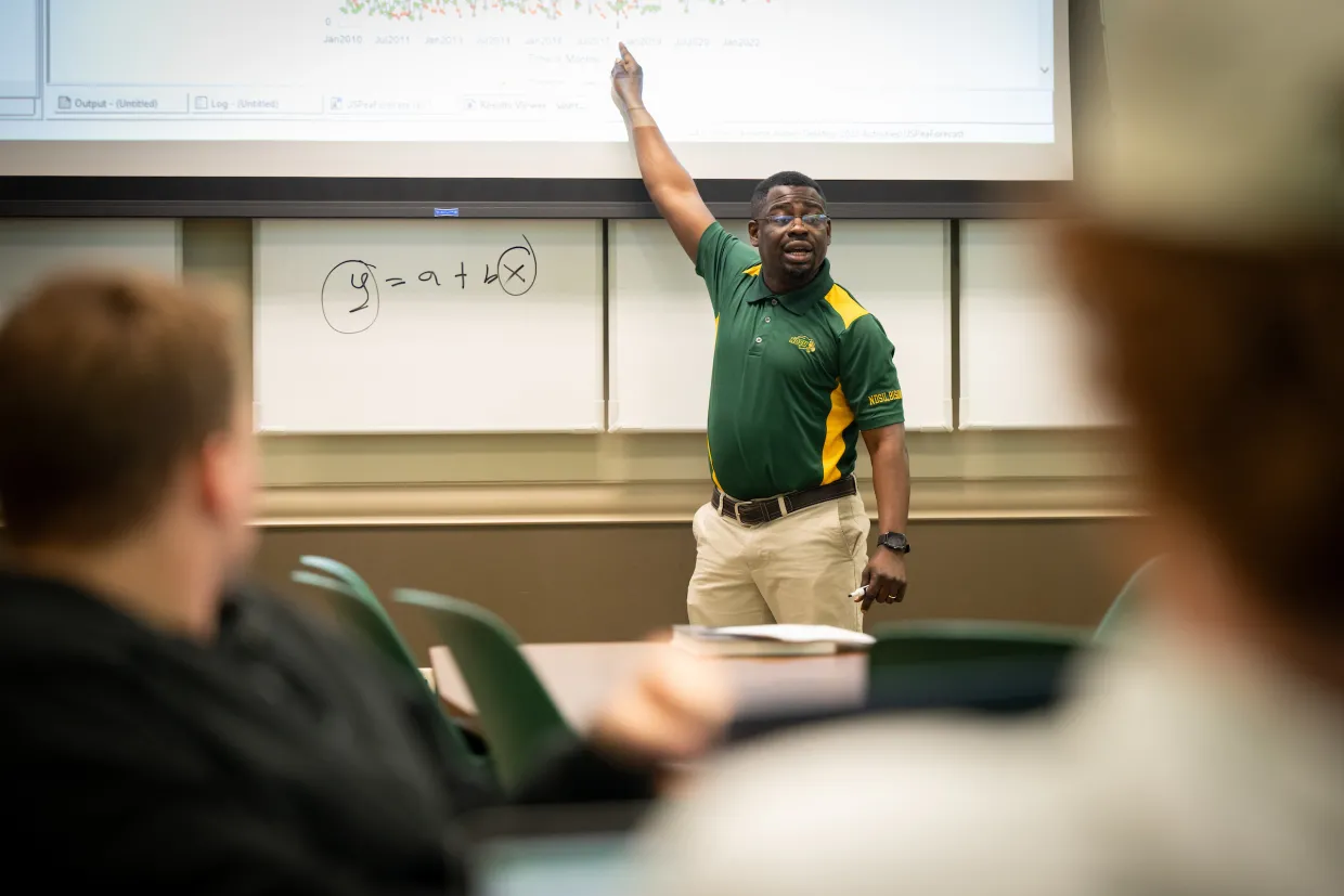 professor explaining a problem during class