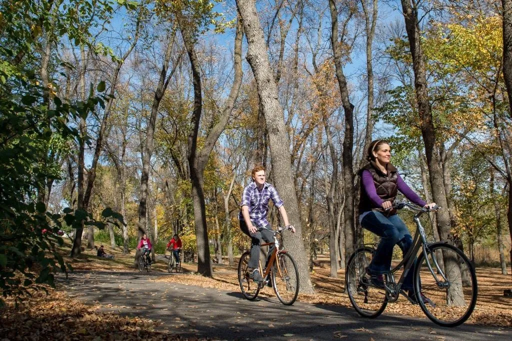 Bikers on an F-M bike trail.