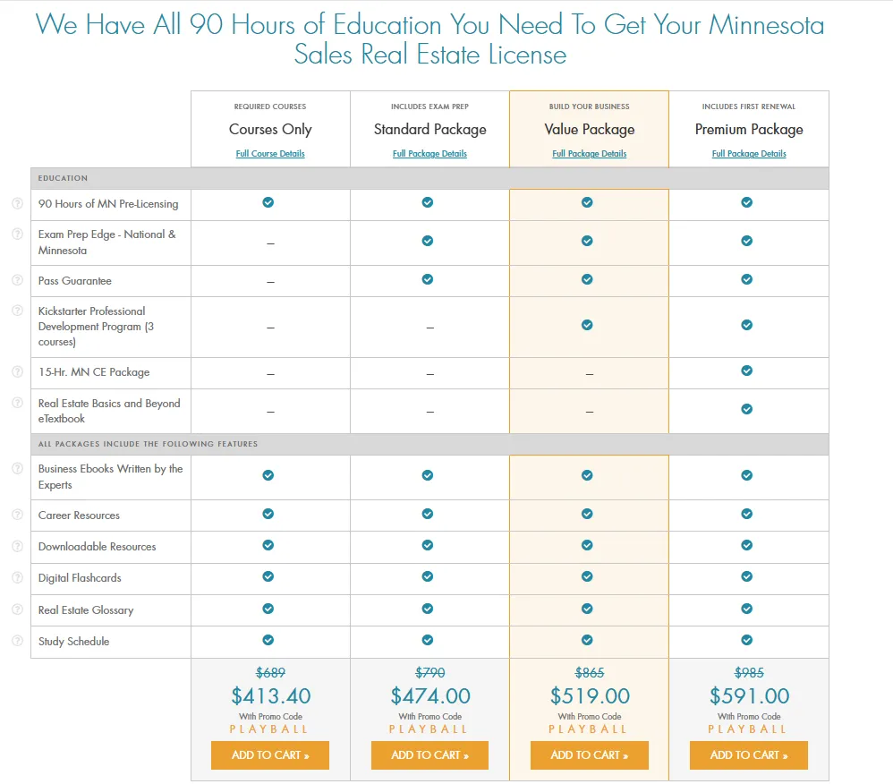 CE Shop - Minnesota Pricing Packages