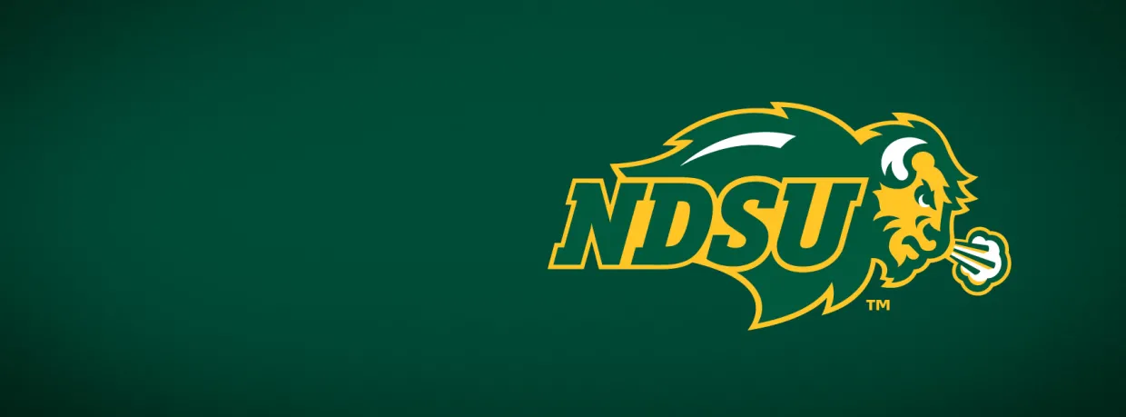 NDSU facebook cover photo with athletics logo on a green background