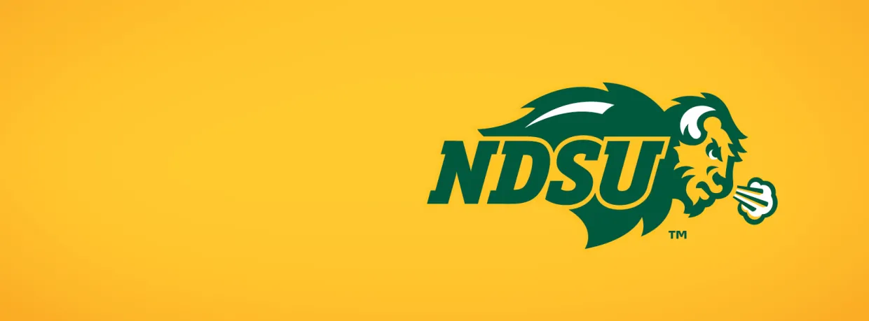 NDSU facebook cover photo with athletics logo on a yellow background