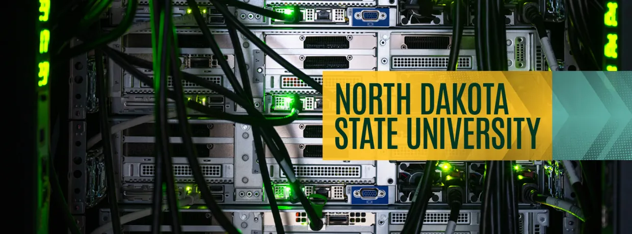 NDSU facebook cover photo portraying technology and computer systems
