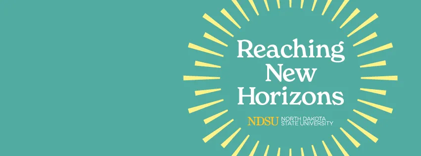 facebook cover photo with Reaching New Horizons text and NDSU logo