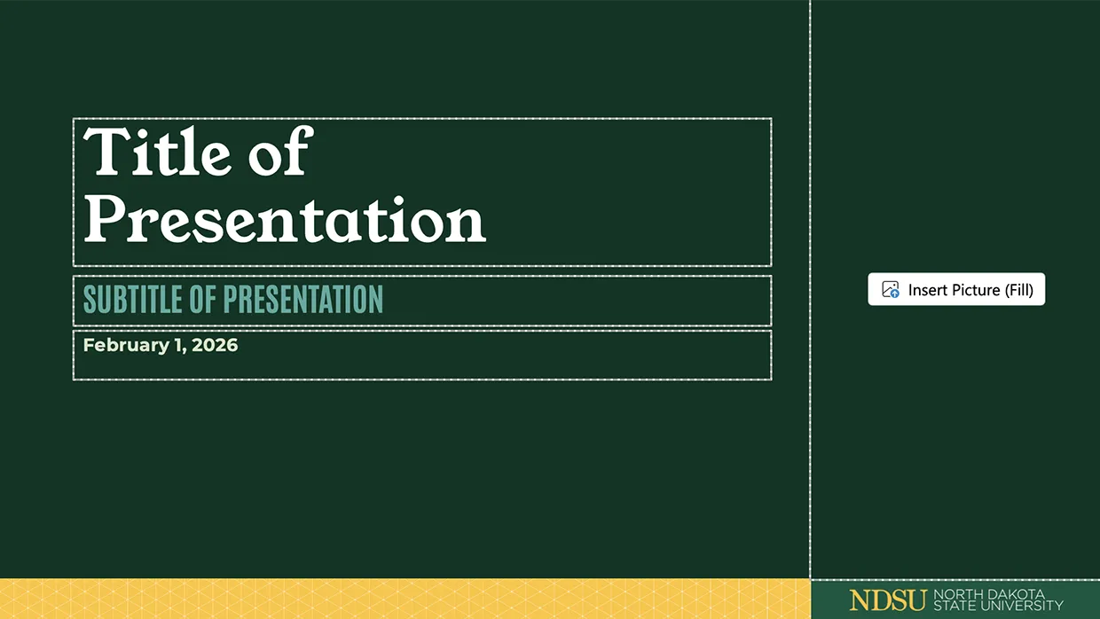 graphic showing the look of NDSU Branded PPT template #1