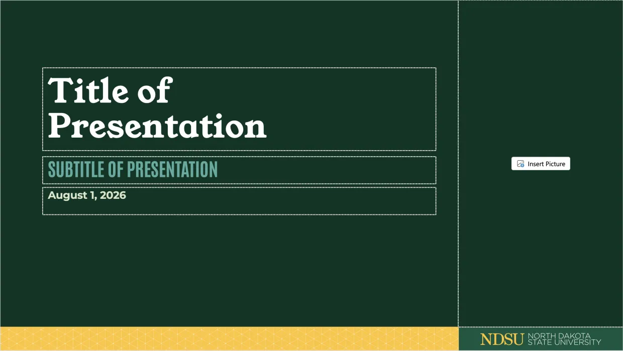 graphic showing the look of NDSU Branded PPT template #1