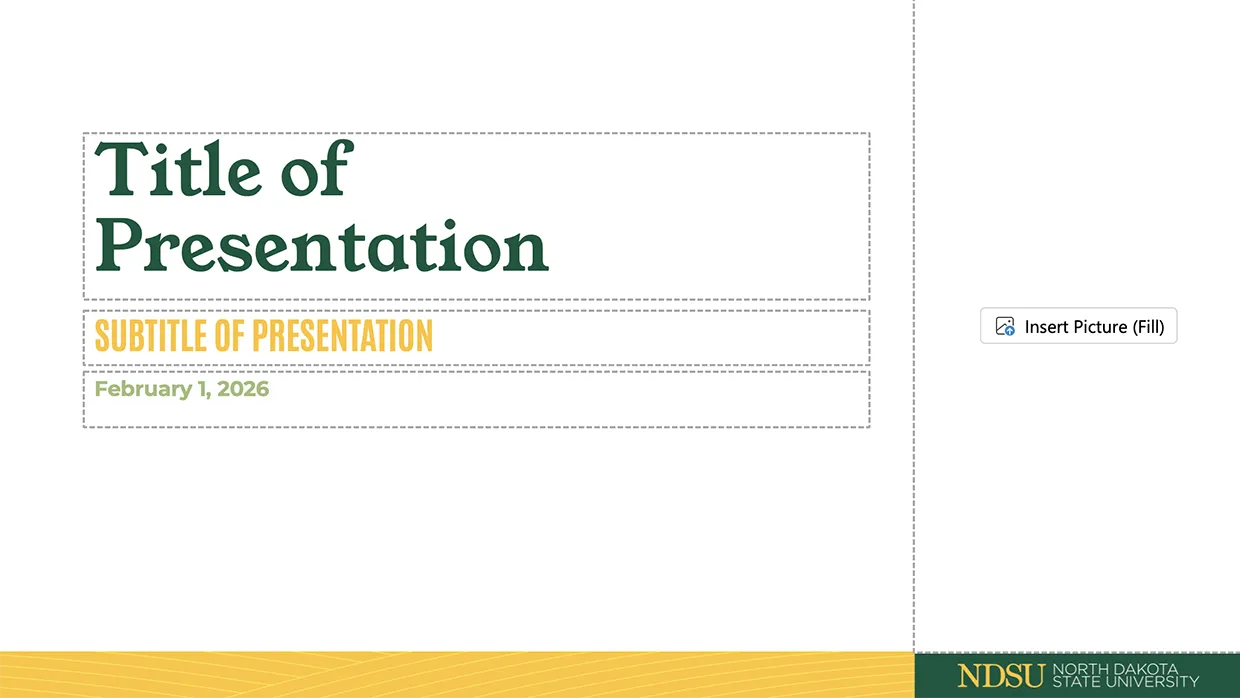 graphic showing the look of NDSU Branded PPT template #2