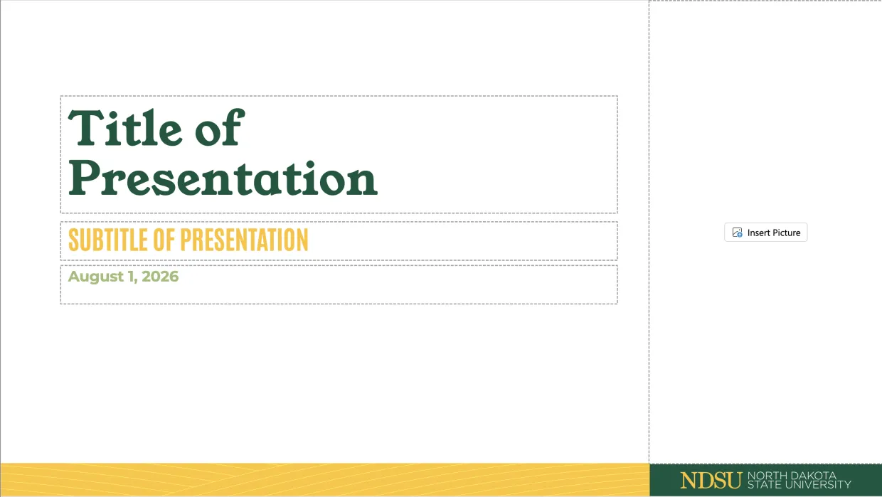 graphic showing the look of NDSU Branded PPT template #2