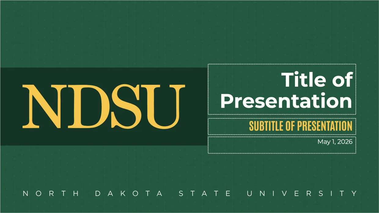 graphic showing the look of NDSU Branded PPT template #1