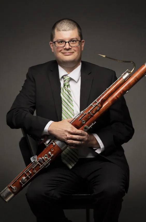 A headshot of bassoon faculty member Martin Van Klompenberg