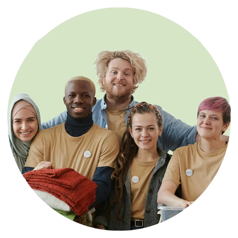 group of volunteers at a non-profit organization