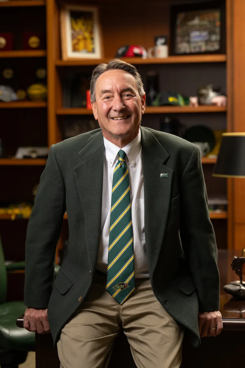 Rick Berg in the NDSU President's office