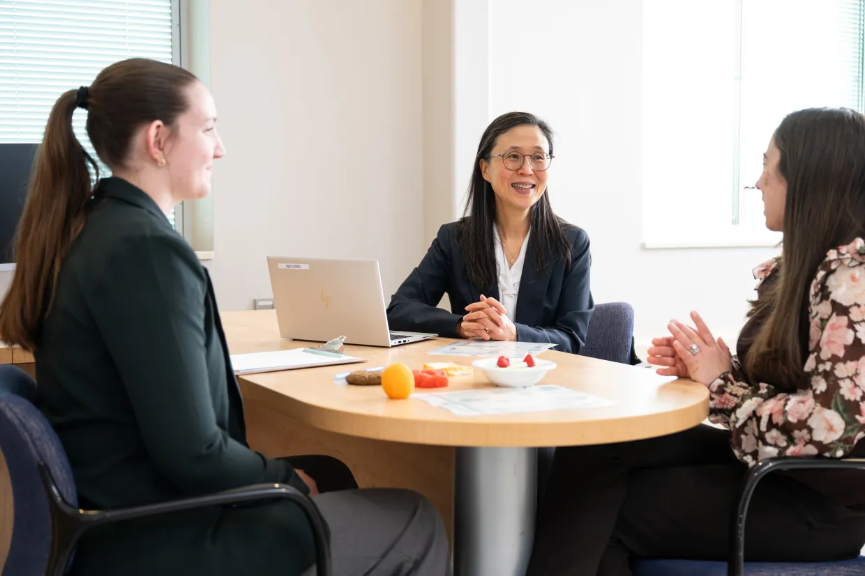 NDSU University Distinguished Professor Yeong Rhee working with her students