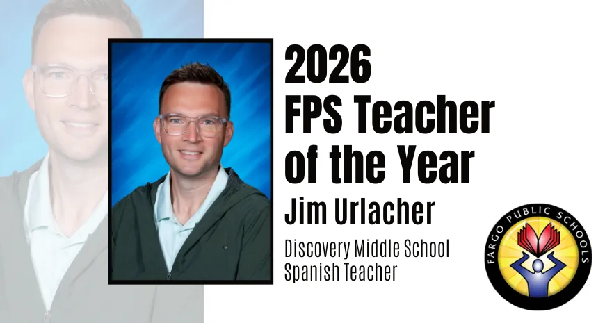 2026 teacher of the year - Jim Urlacher smiling confidently at camera.