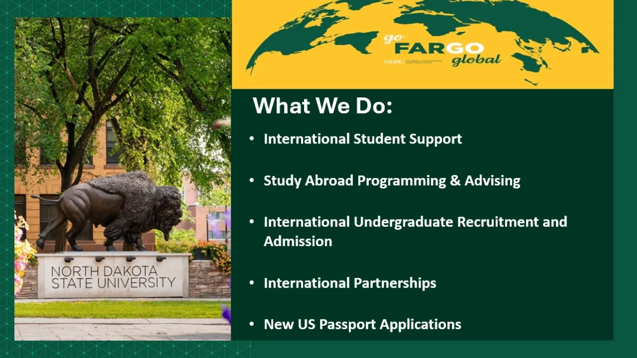 A short bullet list of services provided