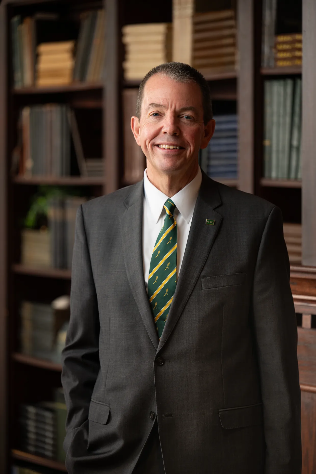 NDSU President Marshall Stewart in the Office of the President