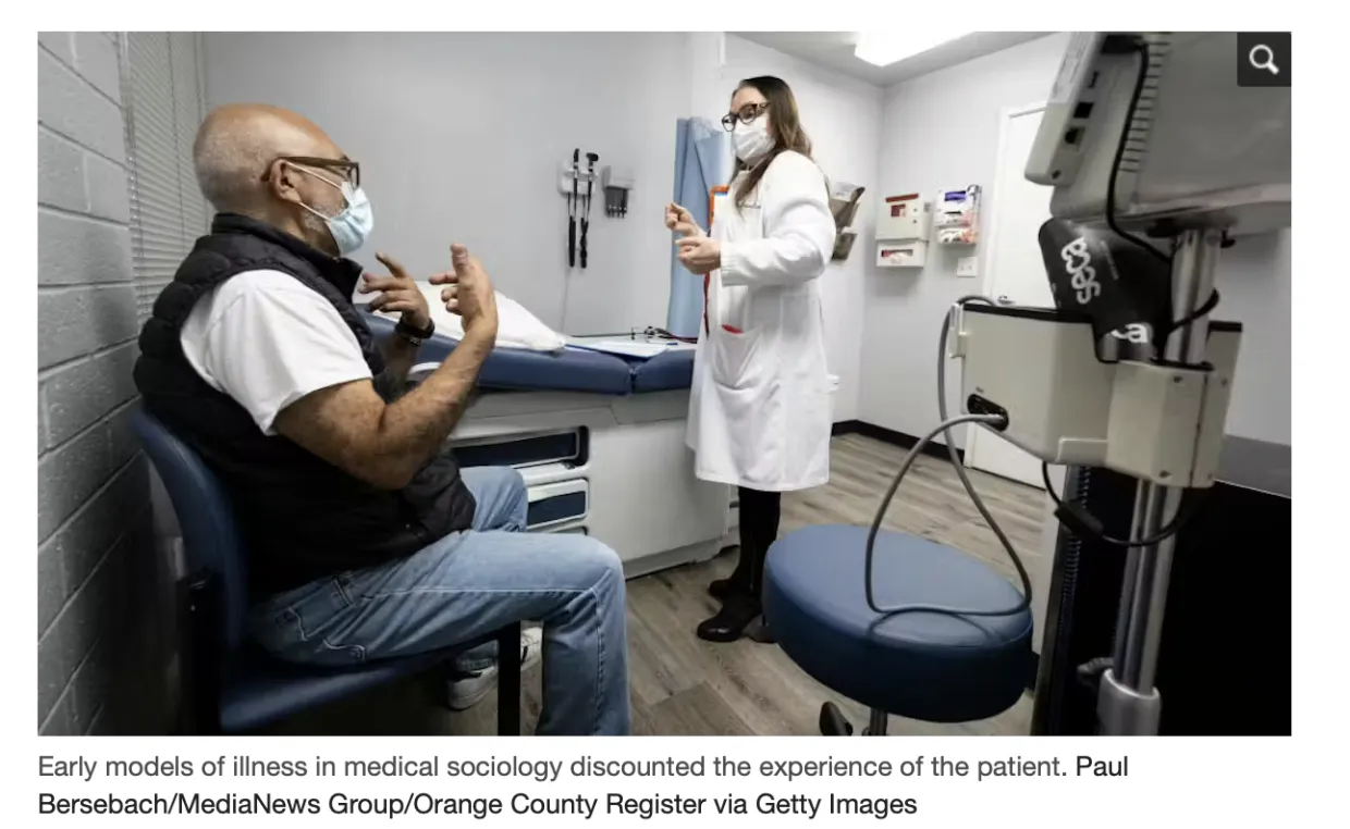 doctor taking to patient, looking at each other in a doctor's office
