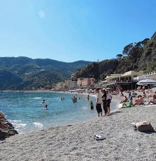A beach on a sunny day