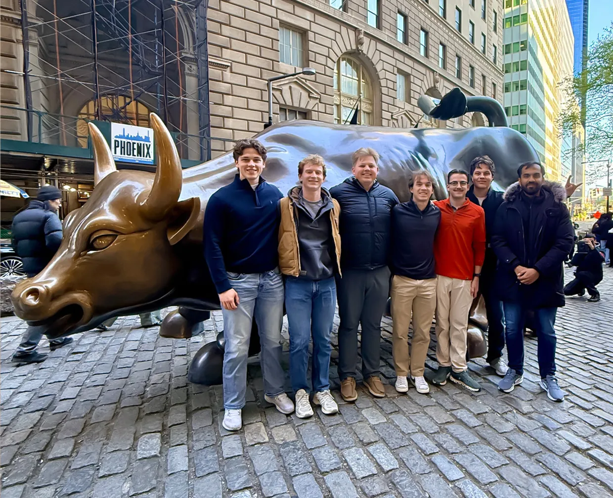 Bison Fund Members in front of the Bull in NYC
