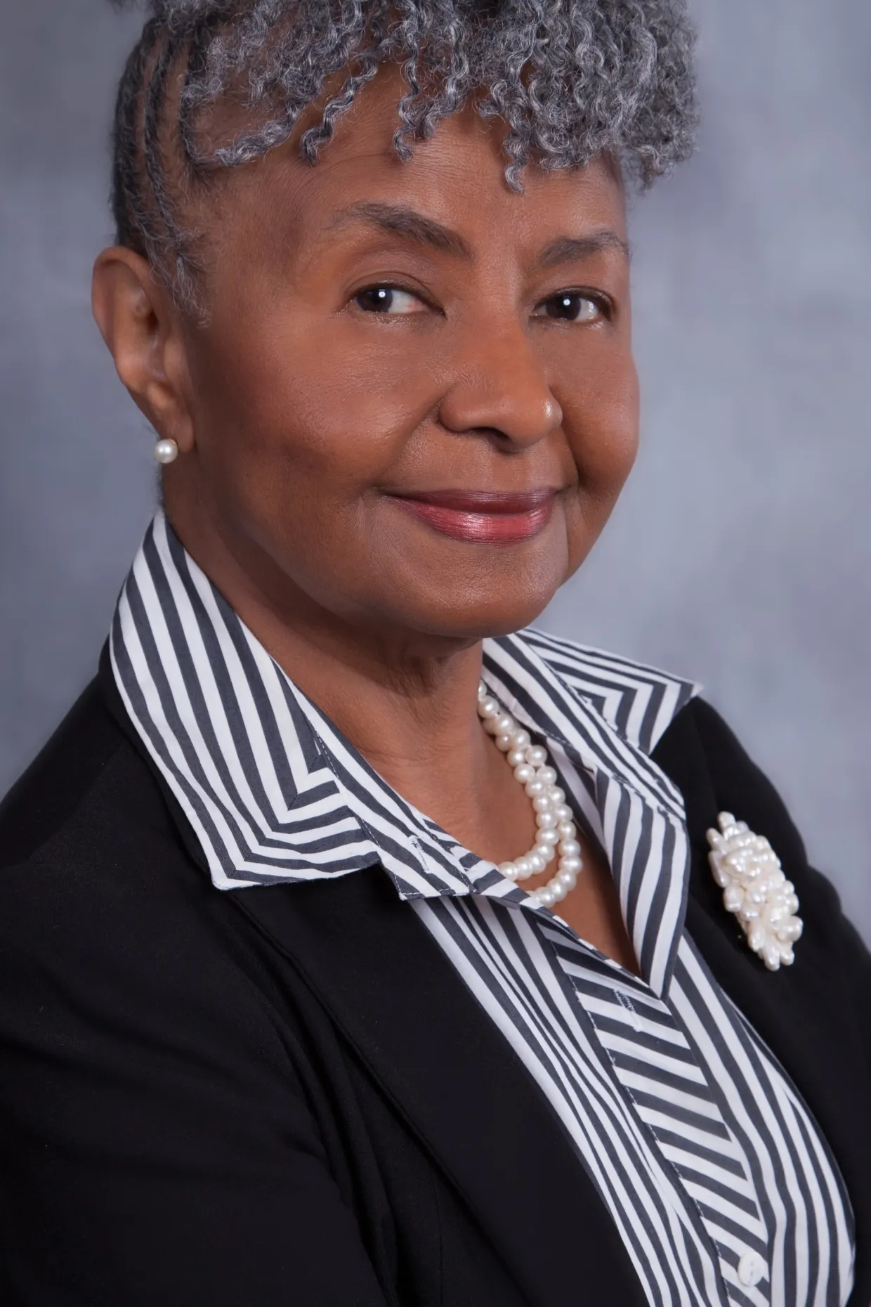 Norma Doneghy Anderson turned slightly to the right, smiling confidently.