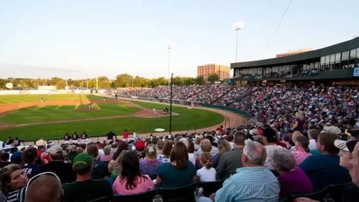 Fans watch an FM Redhawks baseball game