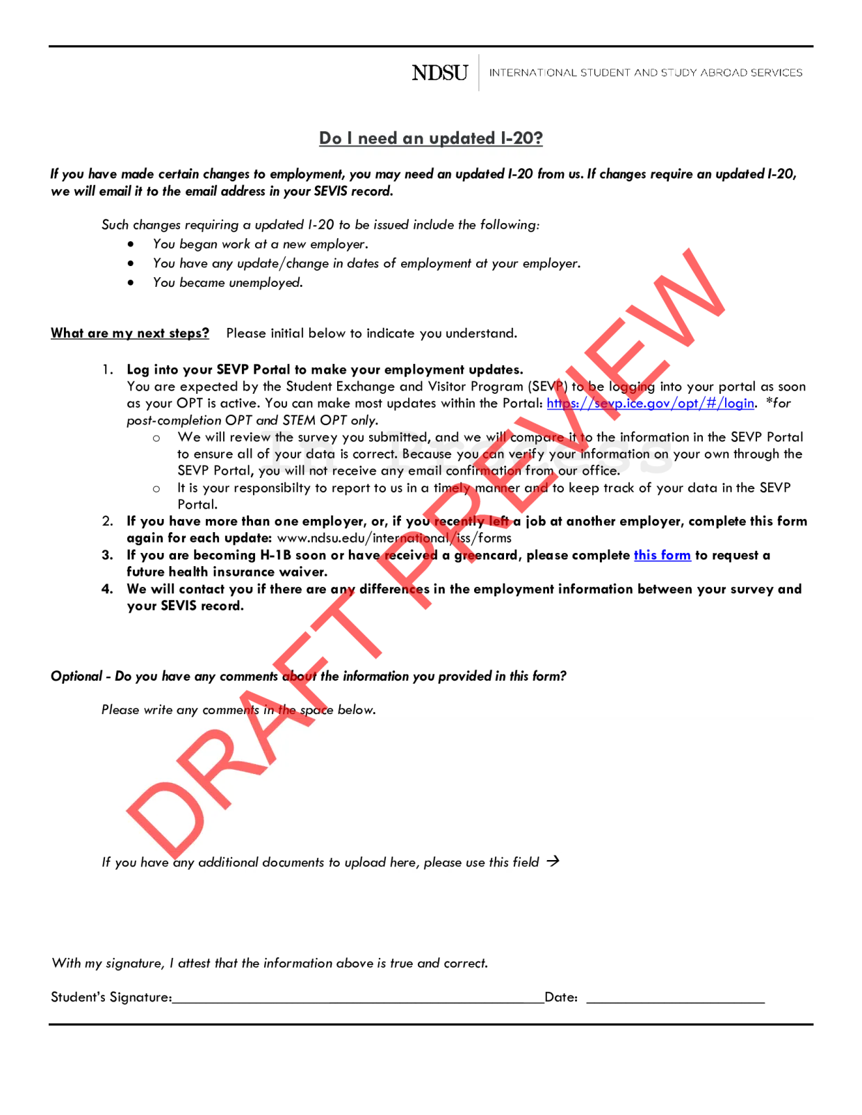 The fourth page of a non editable draft preview of a form