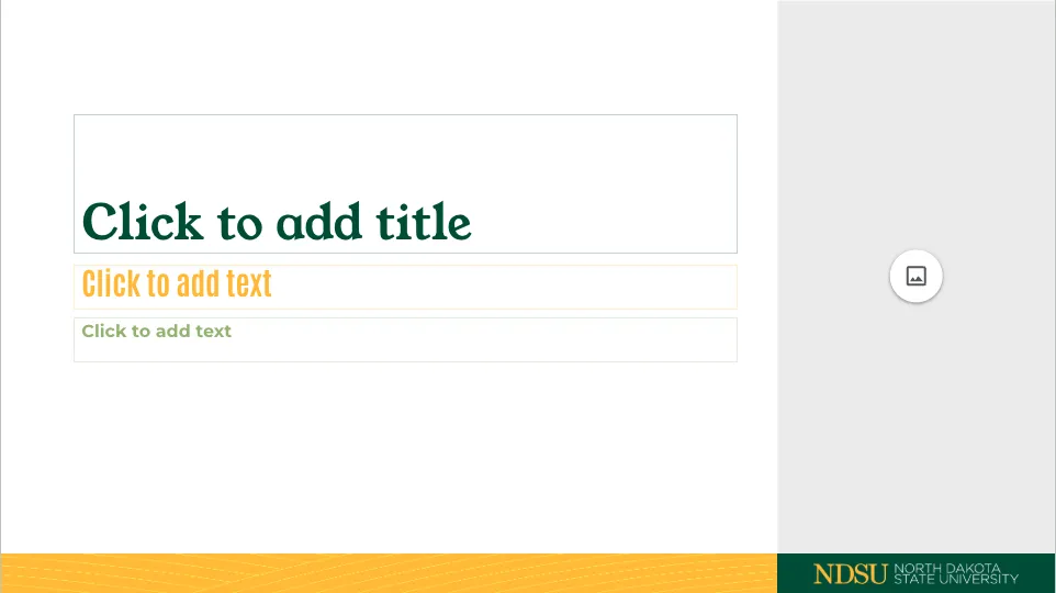 graphic showing the look of NDSU Branded Google Slide template #2