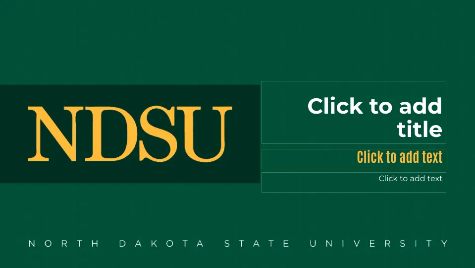 graphic showing the look of NDSU Branded Google Slide template #3