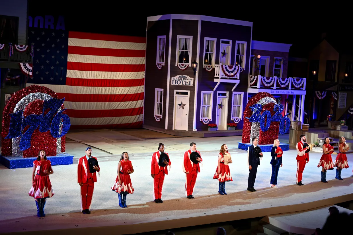 Photo of the performers at the Medora Musical. 
